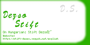 dezso stift business card